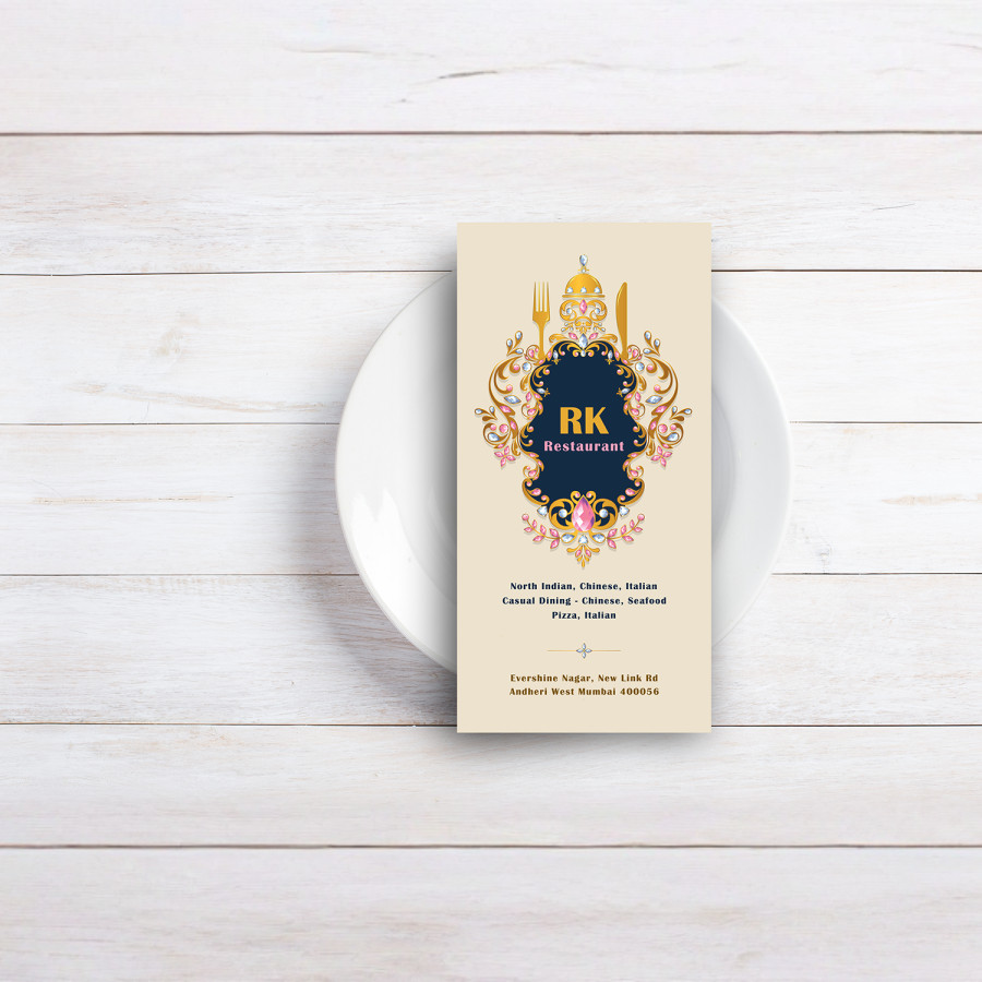 Menu card Printing and Designs for Restaurants Online | Vistaprint.in